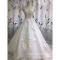 Guangzhou White Sleeveless Embroidered Tulle Design Ball Gown Wedding Dress